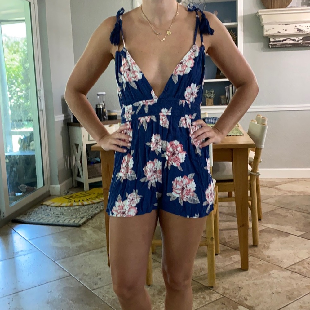 lulus Floral Navy romper